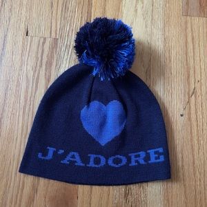 Jonathan Adler J’Adore Print Puff Beanie Y2K Blue One Size Unisex
